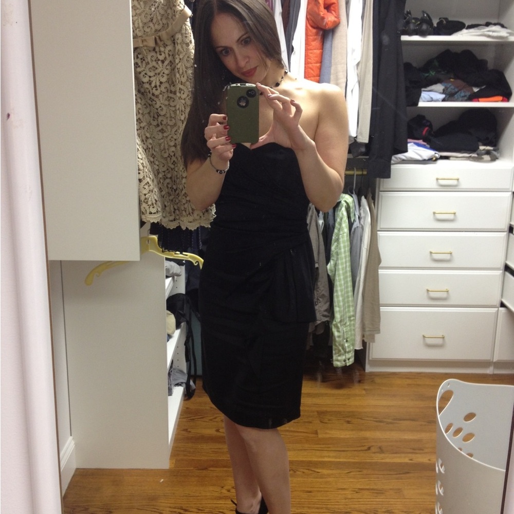 White House Black Market Strapless Black Dress